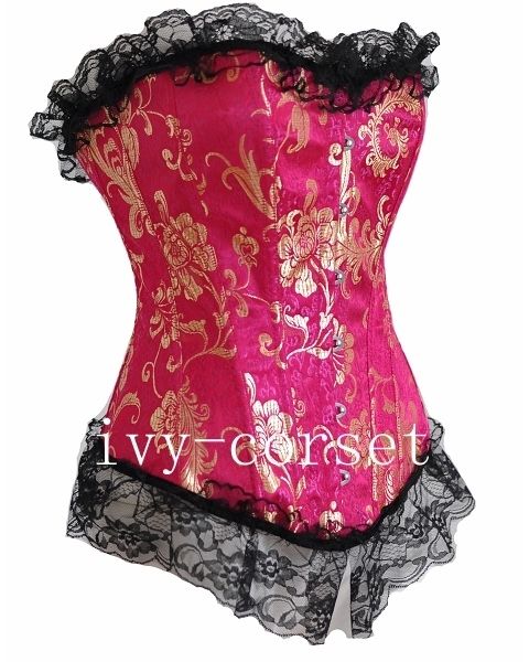 Neu Pink A803 Brokat Korsett Corset Corsage