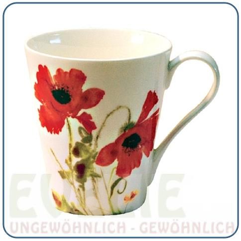 Tasse Mohnblume Tee Mohn Porzellan China Fein