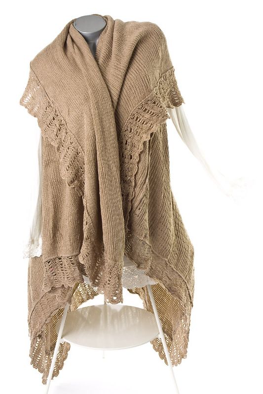 NEU WEICHER PONCHO STRICKJACKE WESTE UBERWURF CAPE LAGENLOOK TAUPE UNI