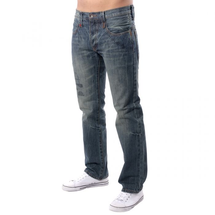 Jeans Hose Straight Fit ,,PFS12P007 841 All Over Print Denim