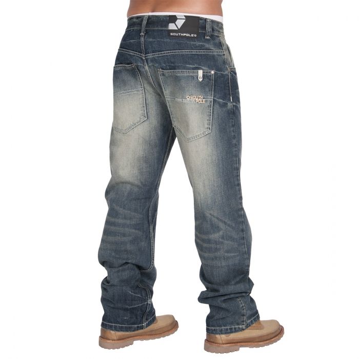 Southpole Herren Hose Basic Loose Fit Basic Jeans Hose