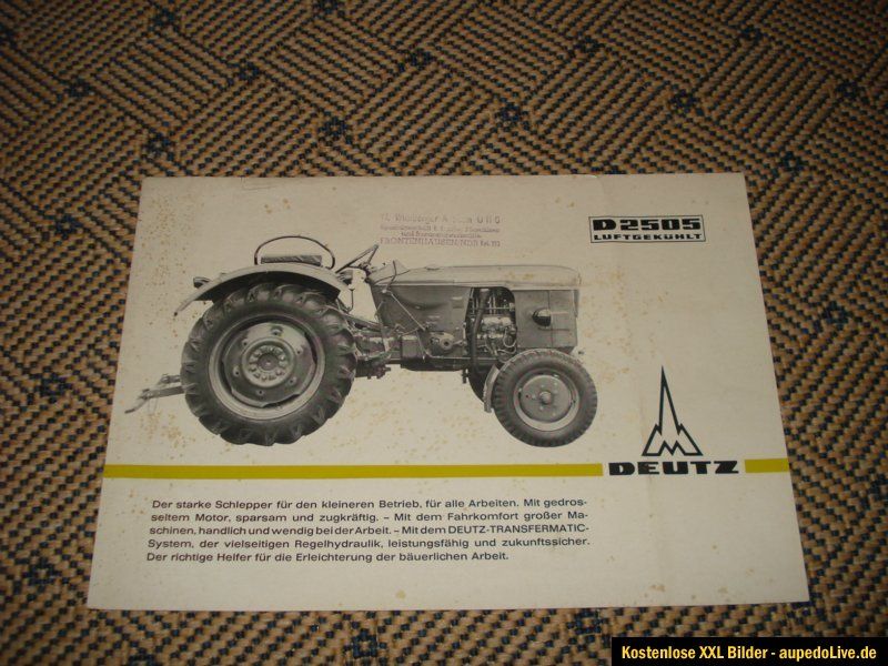 Original Deutz D 2505 Luftgekühlt Prospekt