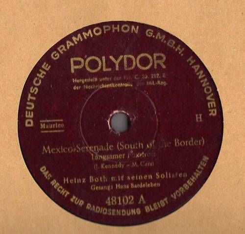 Schellack Hans Bardeleben Mexico Serenade S854