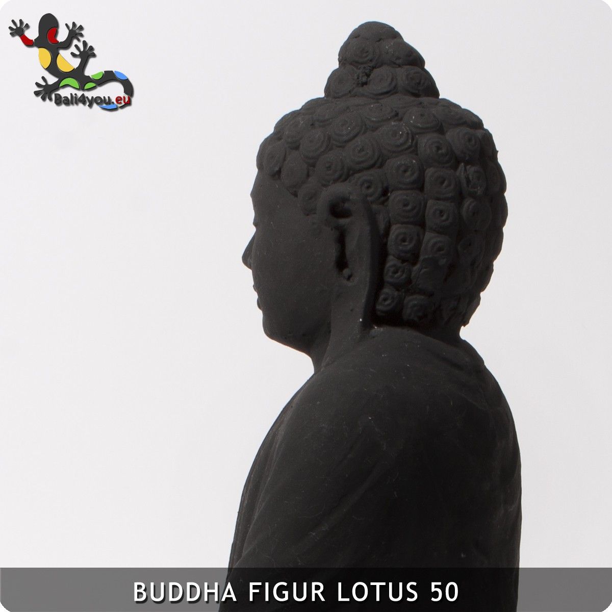 Buddha Figur aus Stein Statue 50cm Natursteinmix aus BALI Schwarz