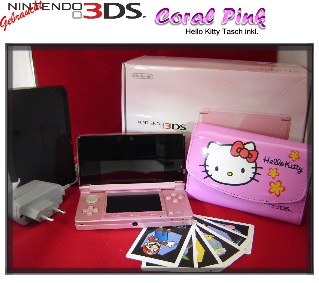 Nintendo 3DS Pink Hello Kitty Tasche inkl. Handheld Neuwertig & OVP