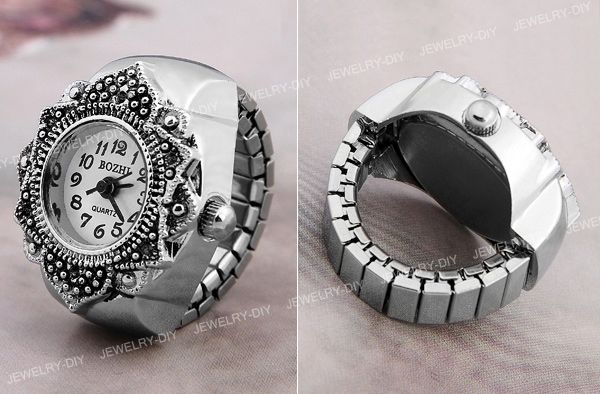 Tibetsilber 22mm Ringuhr Finger Uhr Fingeruhr Uhrenring TOP