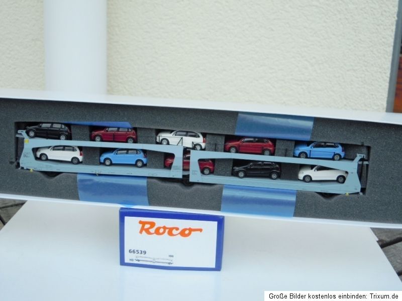 Roco 66539 Autotransportwagen d SBB Ep 5 beladen mit 10 x Rietze