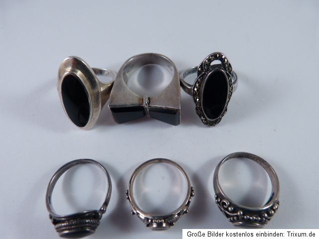 Antik ring 925 silber silberschmuck schmuck onyx stein konvolut