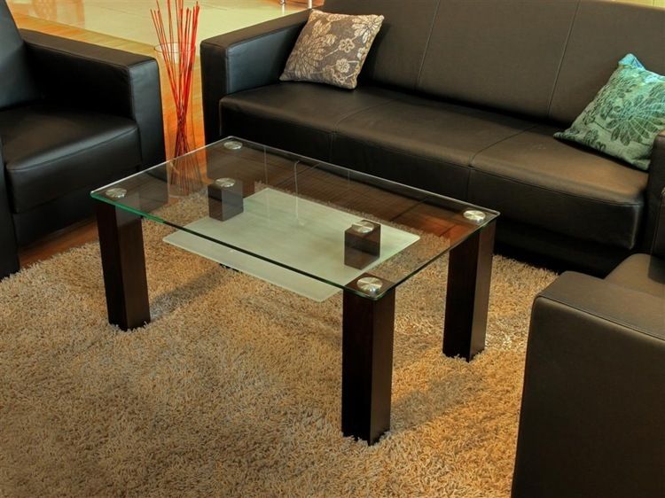 Design Couchtisch wenge Glastisch edel modern Beistelltisch