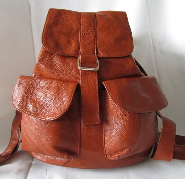 Damen große Leder Tasche Rucksack Voll  Rindleder Neu