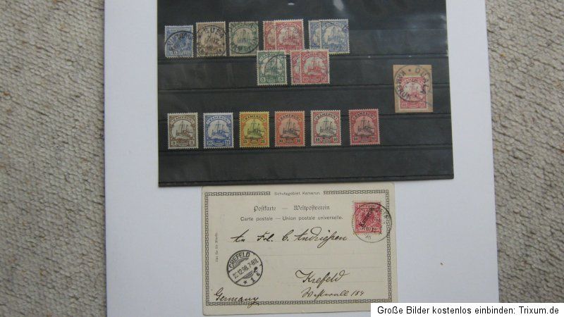 kleines Lot Kolonien Kamerun, */O, 1 Postkarte Schutzgebiet