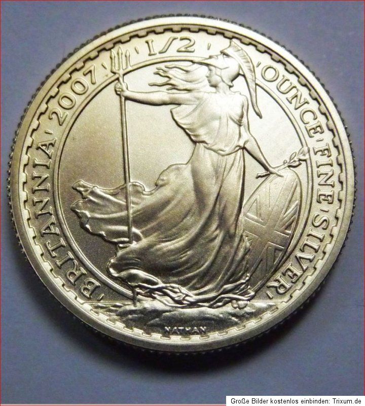 One Pound 2007 Britannia .958 Silber Satin Matt Proof Ø 27 mm