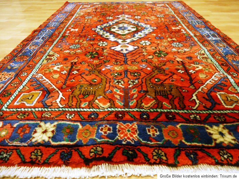 Königlicher Orientteppich w. Ghom Top Orient Teppich 197x135cm Old