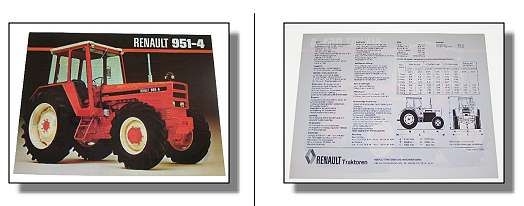 Renault 951 4 Traktor Prospekt Datenblatt 1977