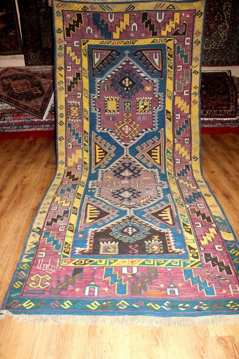 Russian Kelim Kilim 330 x 147 Signiert NP 2.965 ,€ Selten