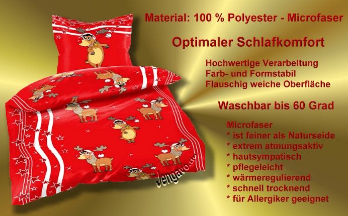 Kinder Bettwäsche MICROFASER THERMOFLEECE 2 teilig FUNNY rot 135x200