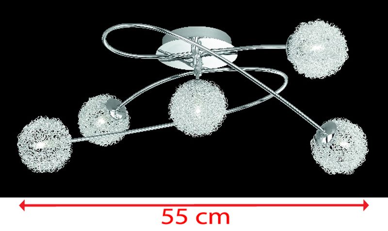 RealityTrio Deckenleuchte chrom, L=55cm (opt. L=70cm)