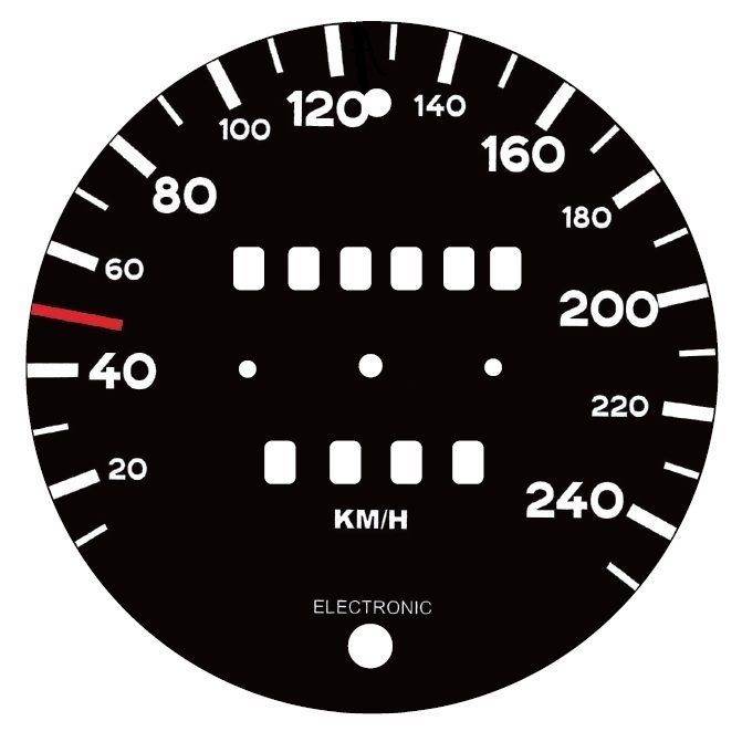 GPI Tacho Folie Meilentacho auf KM/H Umbau für Porsche 911 1974 83