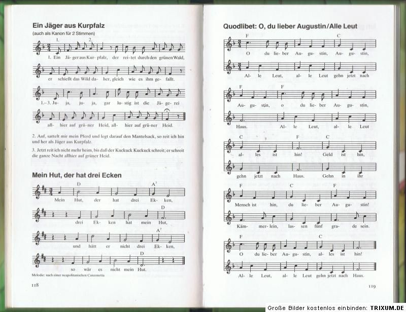 Liederbuch mit Grifftabelle für Gitarre   Kinder ab 5.Klasse